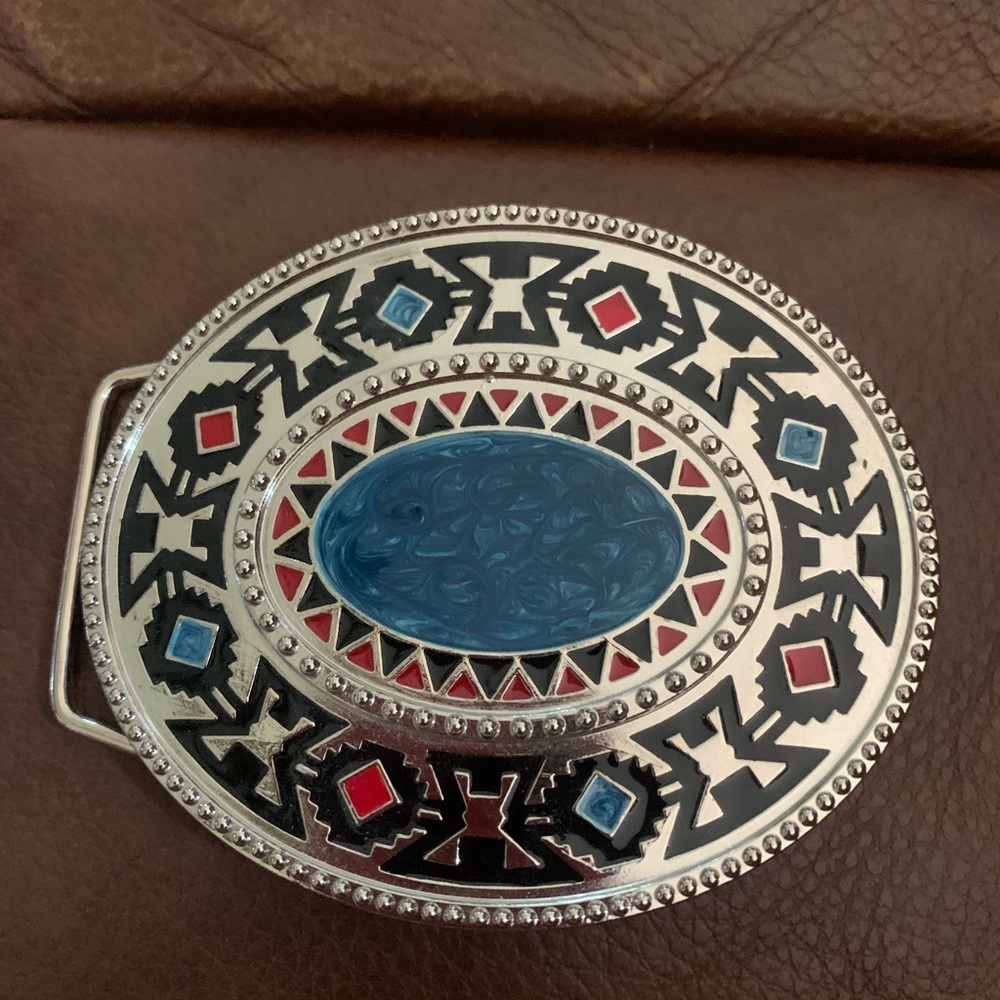Southwestern themed belt buckle